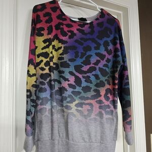 Multicolor Leopard Print Sweater